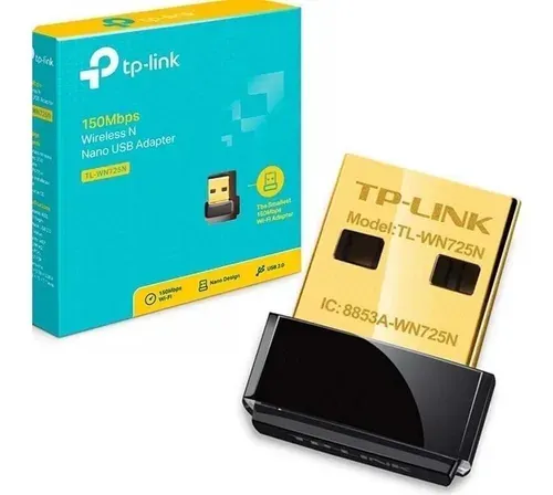 ADAPTADOR DE RED USB WIFI TP-LINK TL-WN725N, 2.4GHZ/150MBPS, 802.11B/G/N,