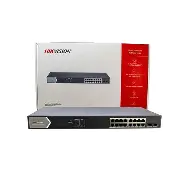 SWITCH 16 PUERTOS HIKVISION, 16 × GIGABIT POE, 300M (CAMARA), PROTOCOLOS DE GESTIÓN DE CAPA 2, (STP/RSTP, VLAN,SNMP, QOS),1 PUERTOS SFP