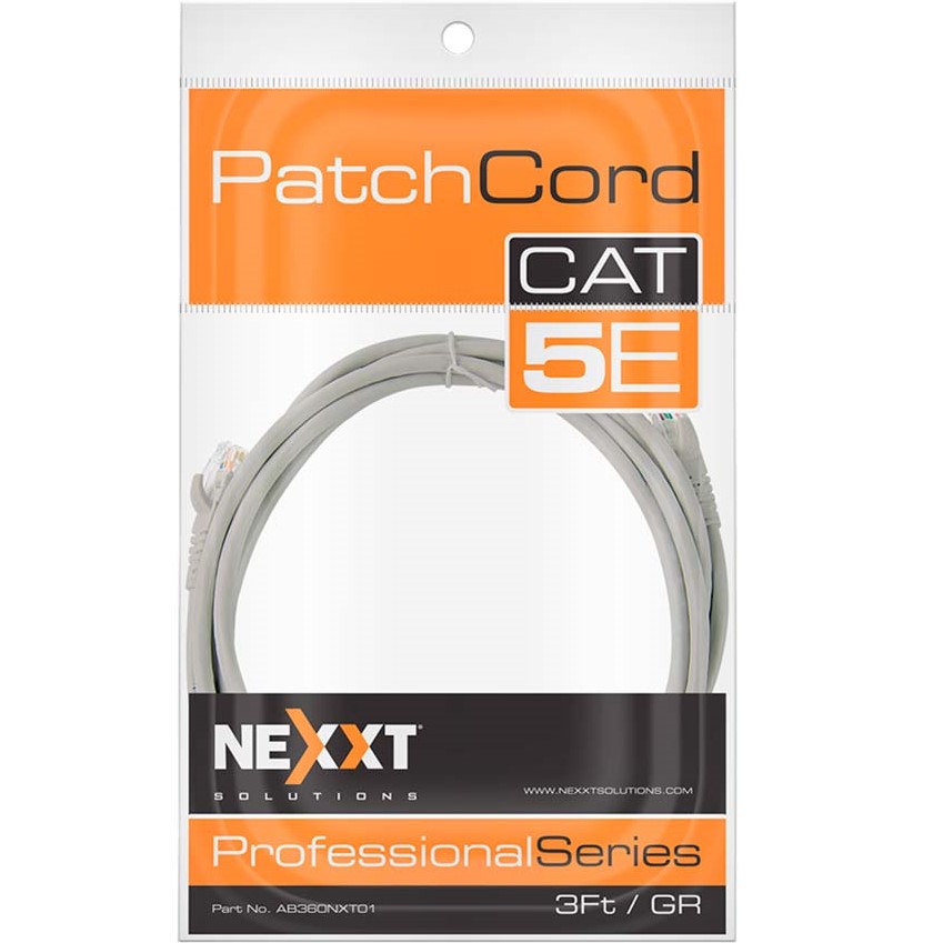 Patch cable Nexxt CAT5E 3FT gris (GR) (AB360NXT01)