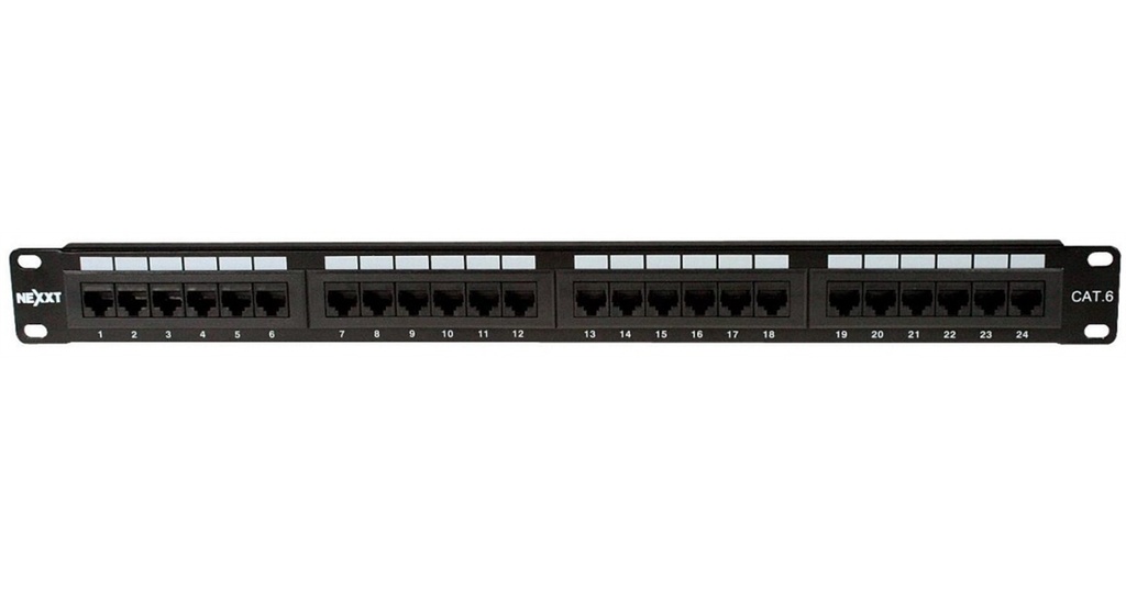 Patch panel de 24 puertos, CAT6, Nexxt