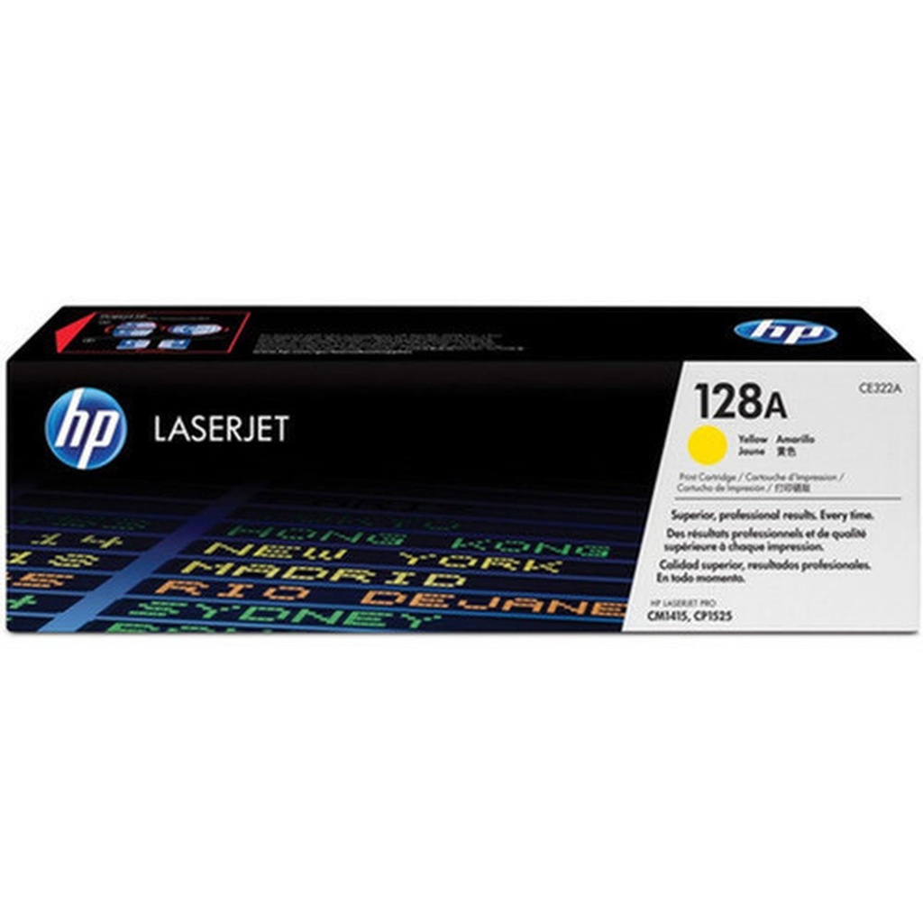 Tóner HP 128A CE322A amarillo 1,300 páginas