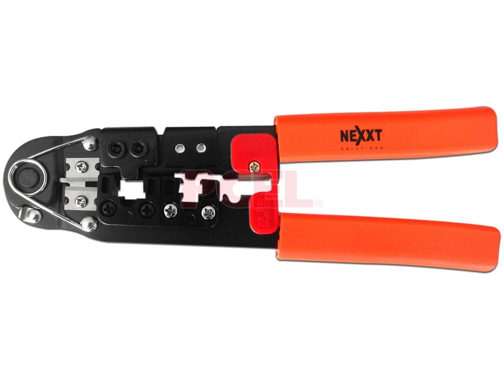 Crimping tool Nexxt modular p/conectores 8P8C/RJ45, 6P6C/RJ12, 6P4C/RJ11 y 6P2C, incluye