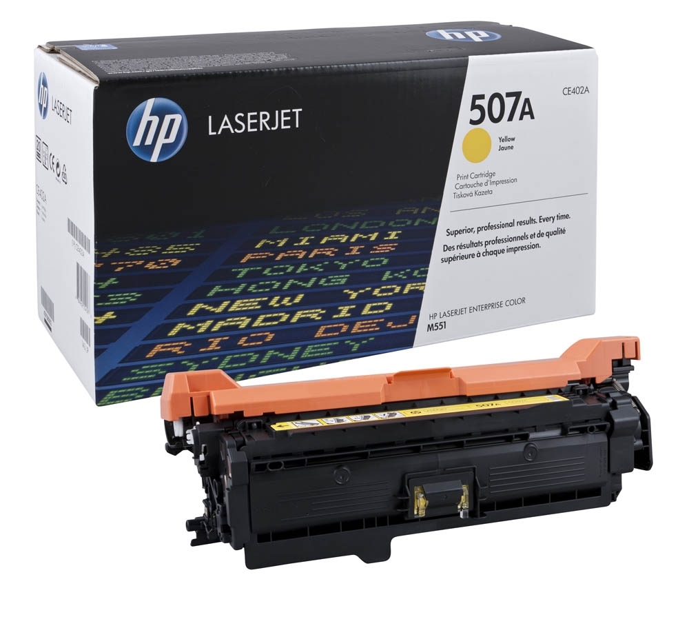Tóner HP 507A CE402A amarillo 6000 páginas