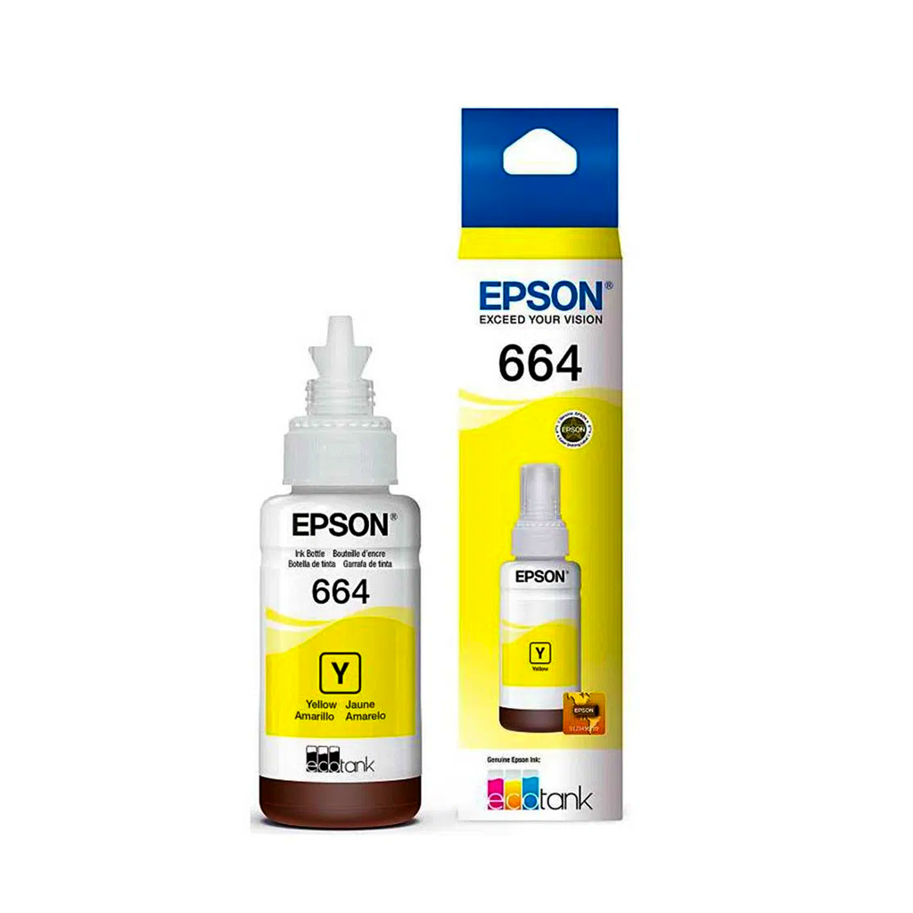 Botella de tinta Epson 664 amarillo para impresora L110, L120, L200, L210, L350, L355, L555