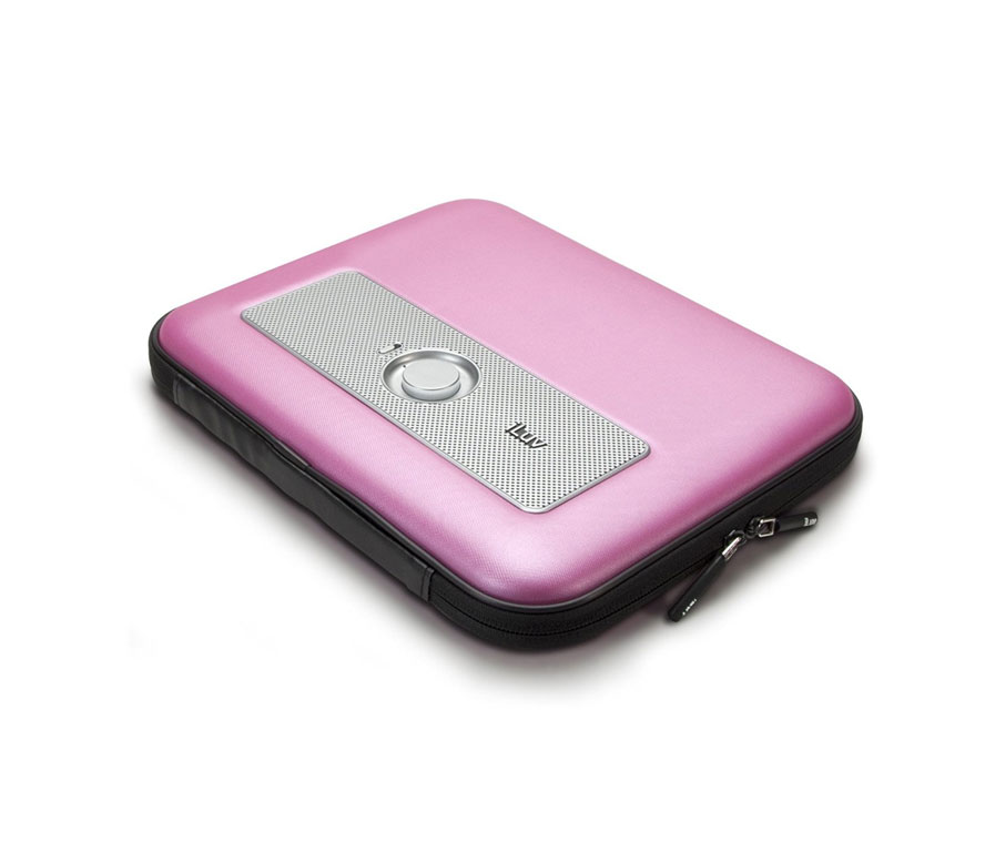Cover iluv para ipad/ ipad 2, rosado con bocinas integradas, conector de audífono 3.5"