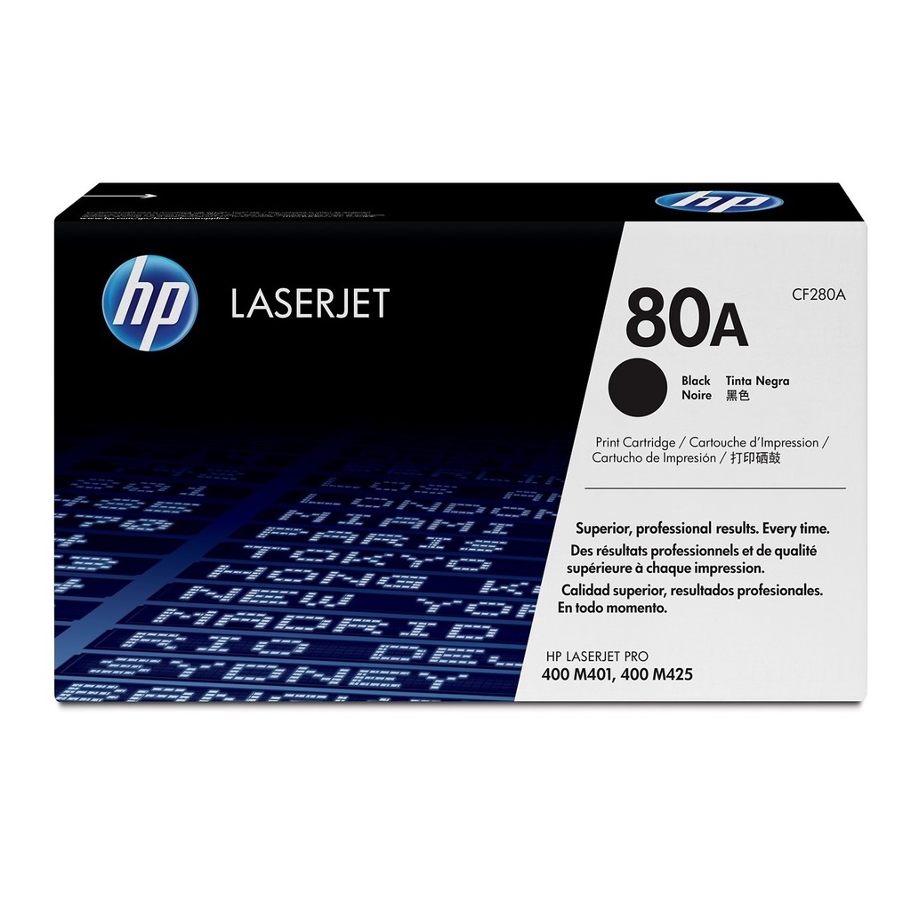 Tóner HP 80A CF280A negro 2,700 páginas