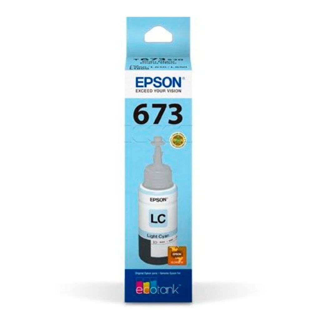 Botella de tinta Epson 673 azul claro para impresora L805, L810, L850, L1800 70ML