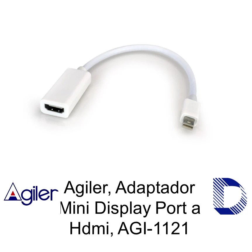 Adaptador convertidor mini displayport a HDMI hembra, funciona con macbook pro / air Agiler