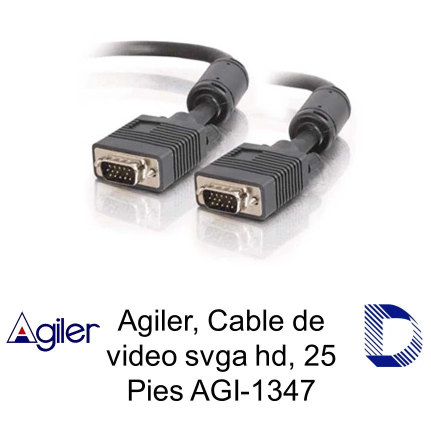 Cable VGA Agiler, 25 pies, negro