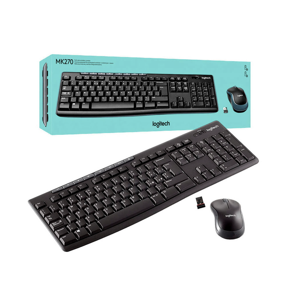 Teclado mouse Logitech MK270, en español (spa) USB wireless receiver 2.4GHZ (10 metros)