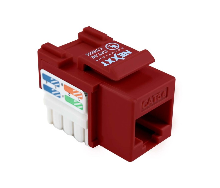 Jack mini keystone panduit cat 5E rojo tipo T568 a/b (CJ5E88TRD)