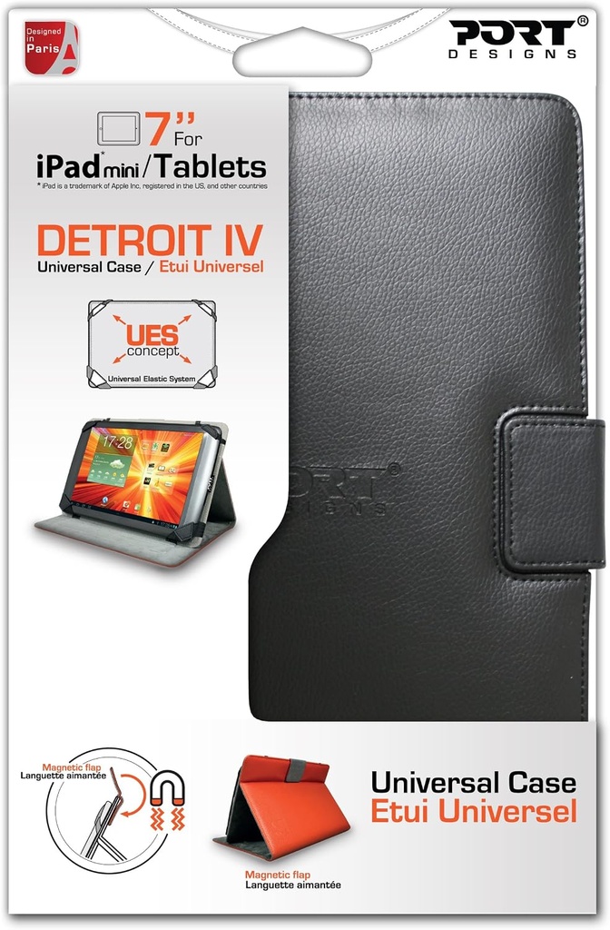 Cover refurbished port detroit IV para tableta 10.1" cierre magnetico, doble banda elastica