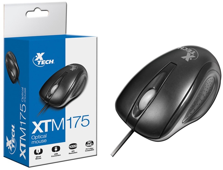 Mouse Xtech optical scroll USB negro (XTM-175)