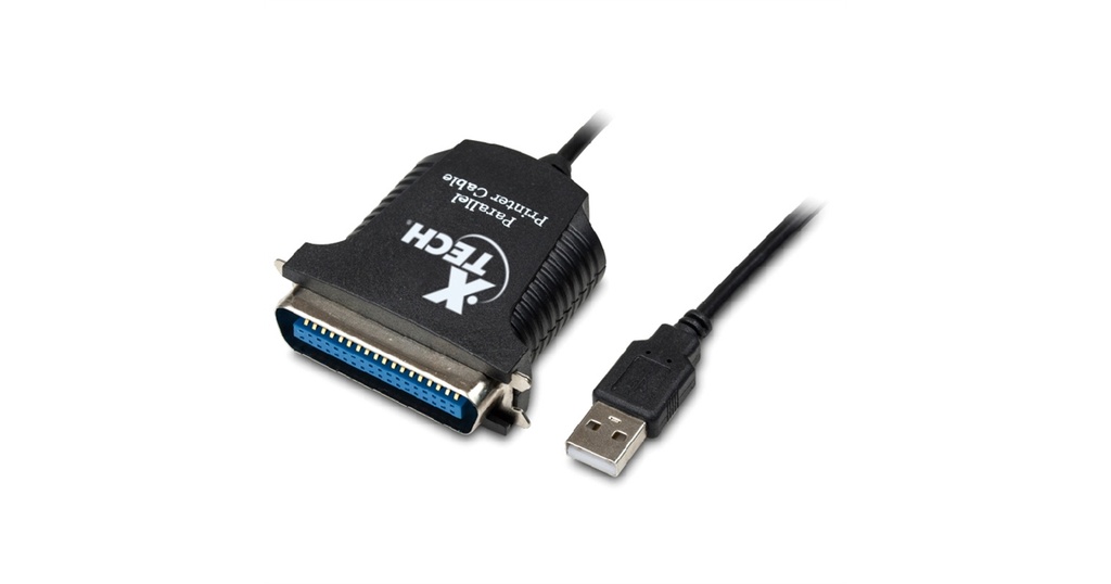 Cable Xtech USB a paralelo, 6 pies, negro