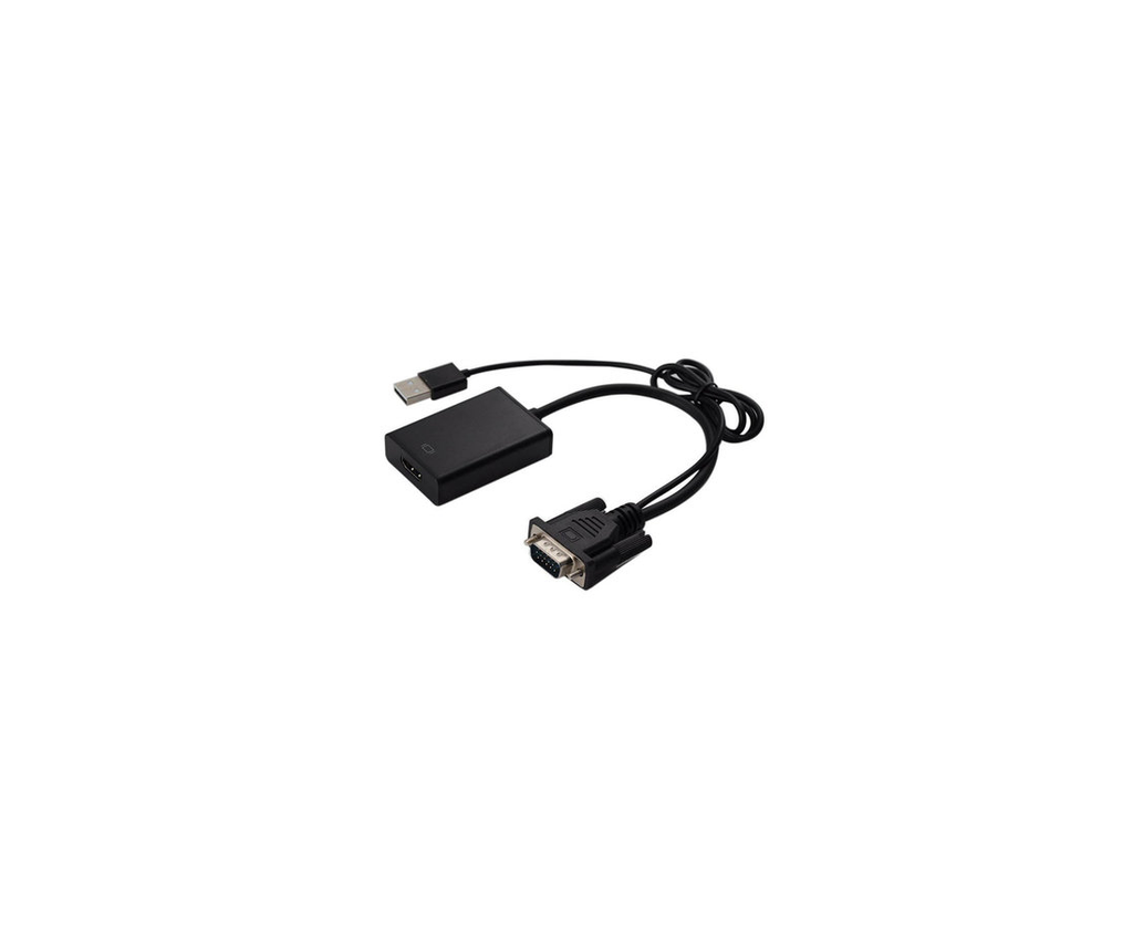 Adaptador convertidor VGA a HDMI con audio y fuente de corriente, Agiler (agi-1218)