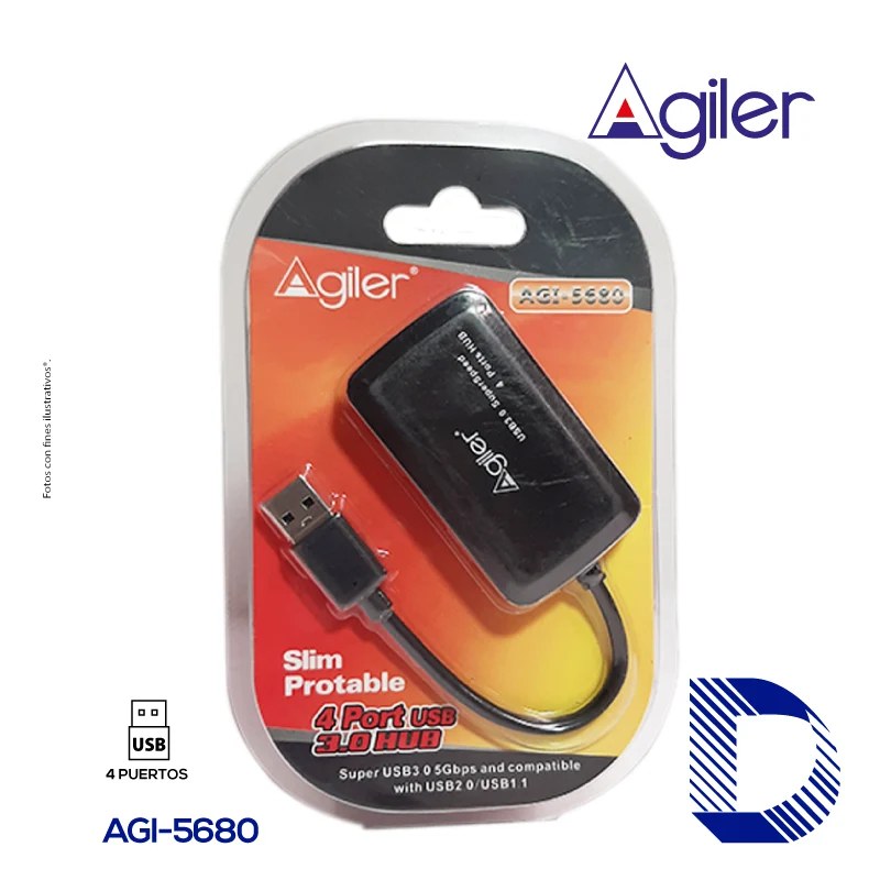 Hub USB 3.0 Agiler, 4 puertos