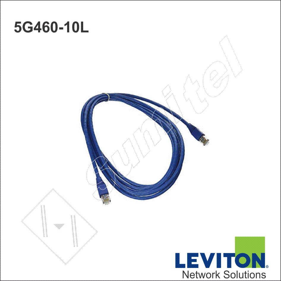 Patch cord leviton UTP estandar, CAT5E, 10', azul