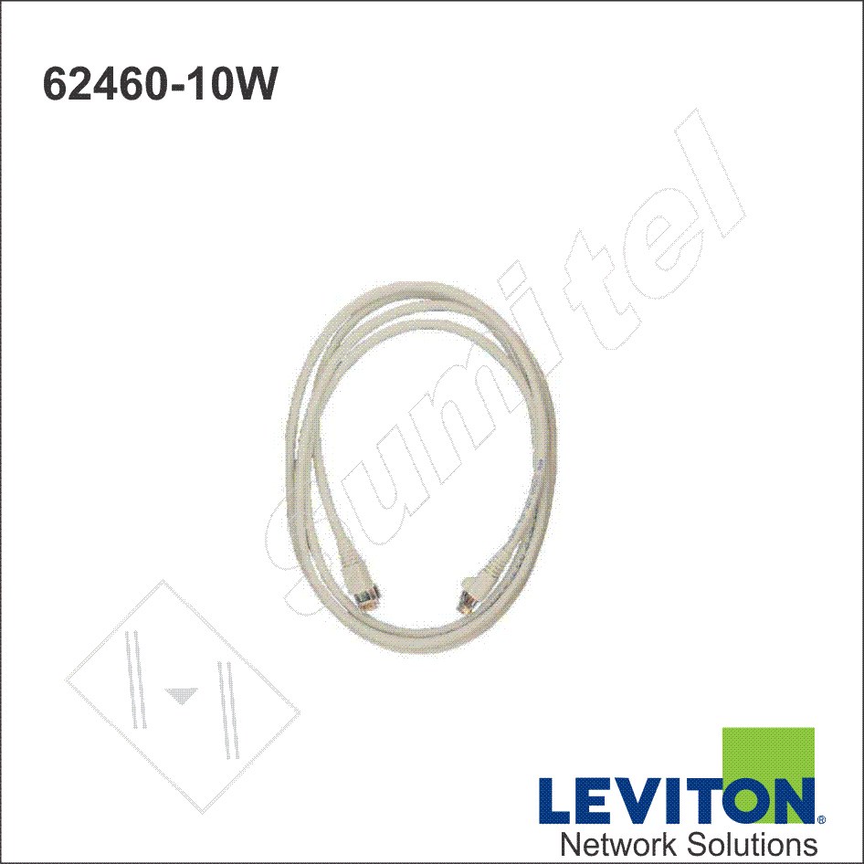 Patch cored leviton, cat 6, 10FT, blanco