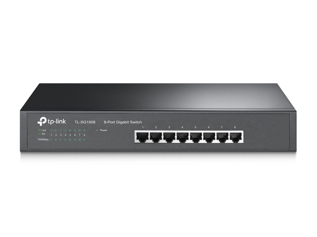 Switch 8 puertos TP-Link TL-SG1008, no administrable/rack, 8 puertos gigabit ethernet
