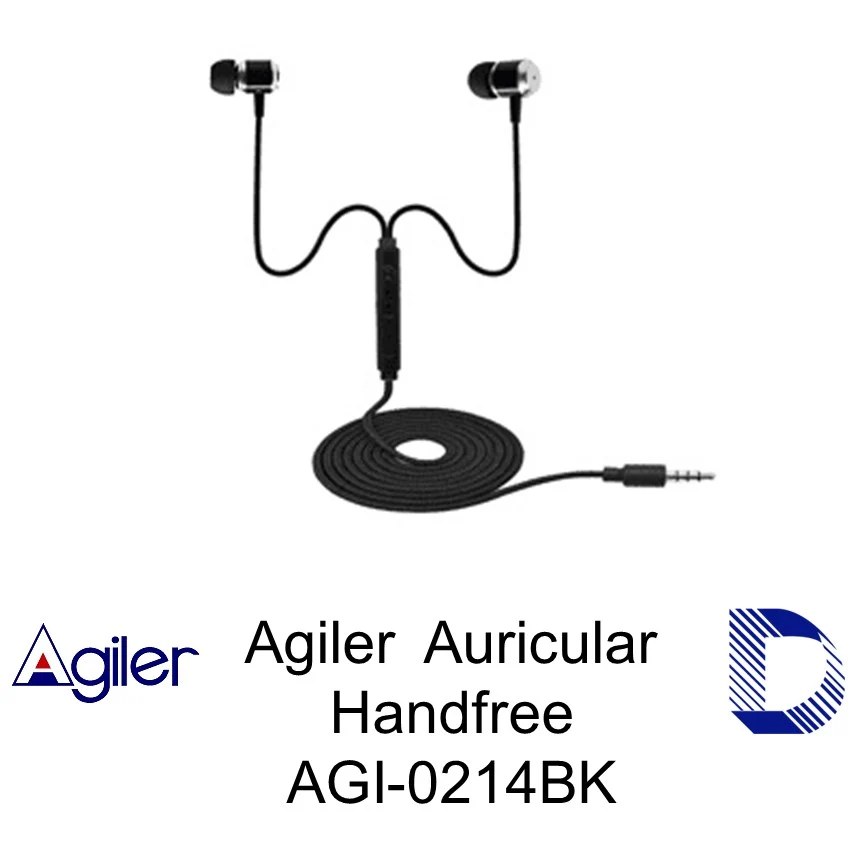 Audífono con microfono Agiler, in-ear, negro (agi-0214BK)