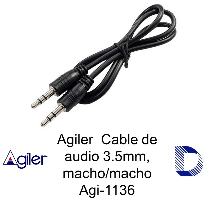 Cable auxiliar Agiler, 3 pies, negro