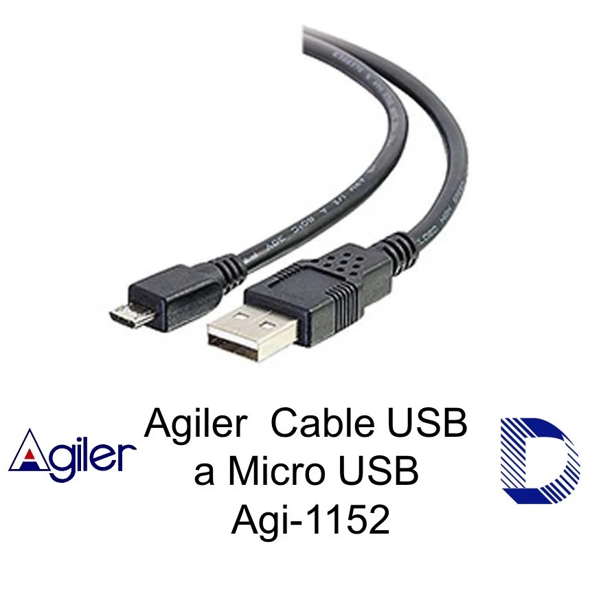 Cable micro USB Agiler, 3 pies, negro