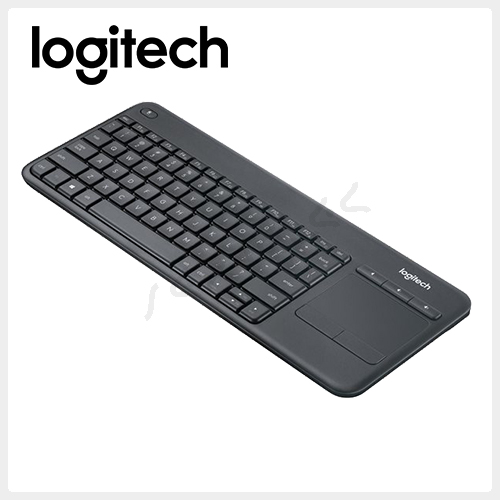 Teclado y touchpad Logitech K400 plus USB wireless receiver 2.4GHZ wireless, español negro