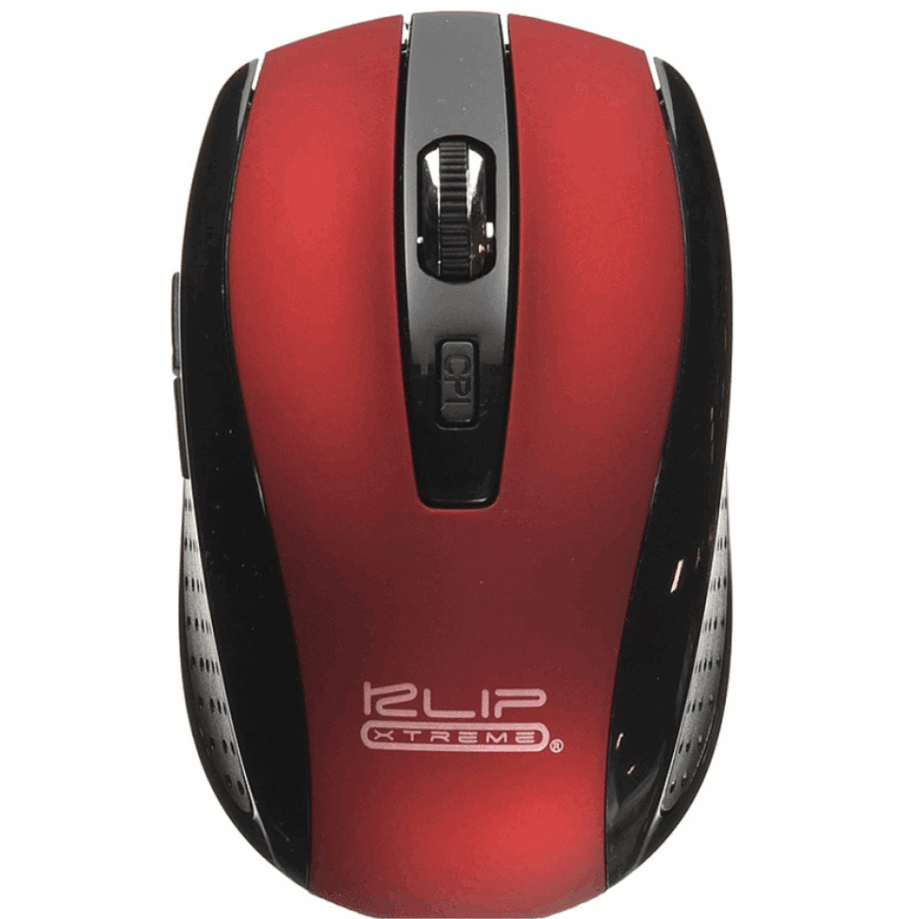 Mouse wireless Klip Xtreme, optical, rojo, ergonomico, 1600DPI, 5 botones