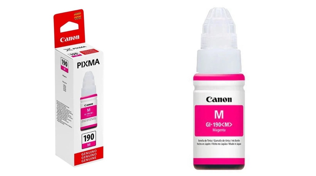 Botella de tinta Canon gi-190 magenta 70ML, compatible con pixma G3100, G2100, G1100, G1110