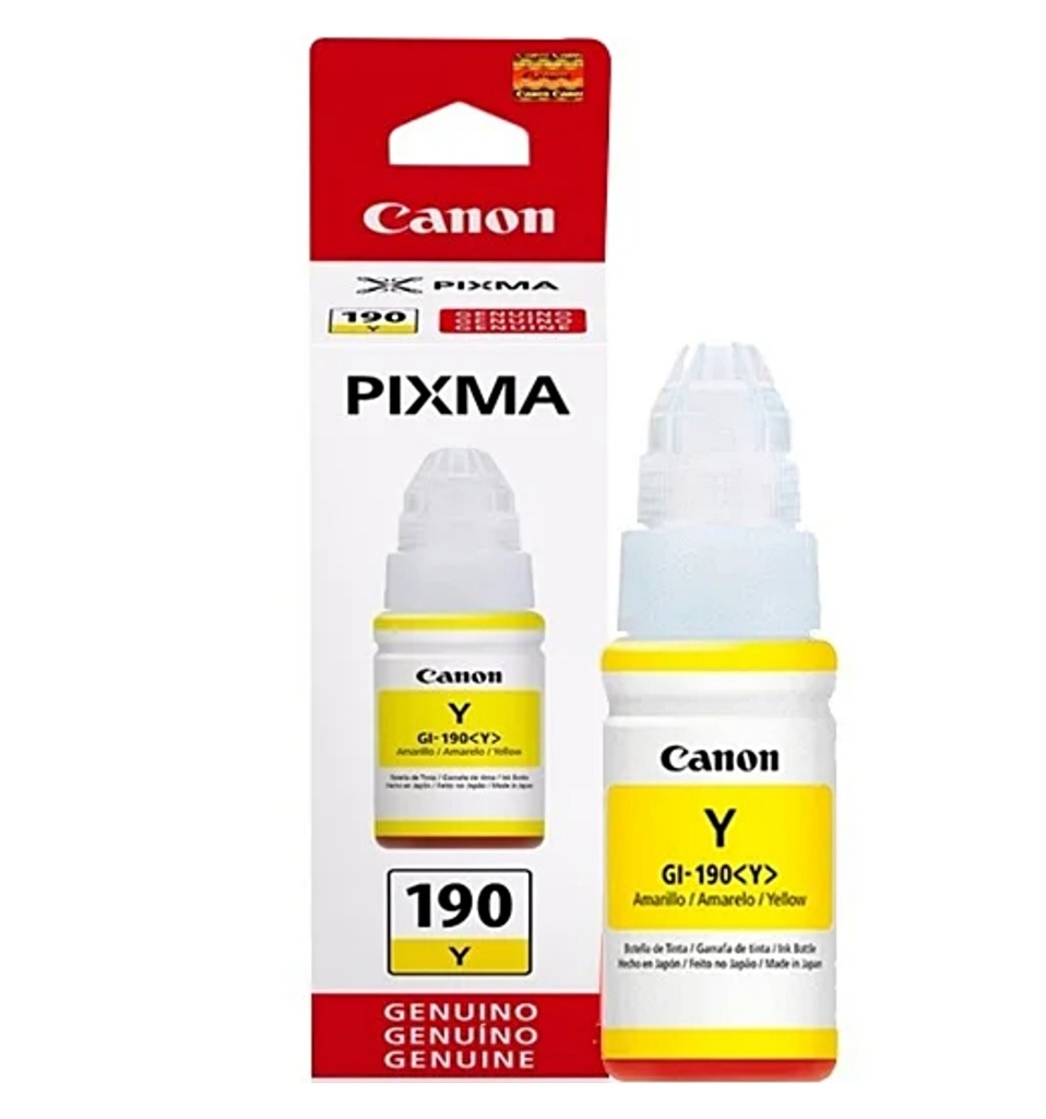 Botella de tinta Canon gi-190 amarillo 70ML, compatible con pixma G3100, G2100, G1100