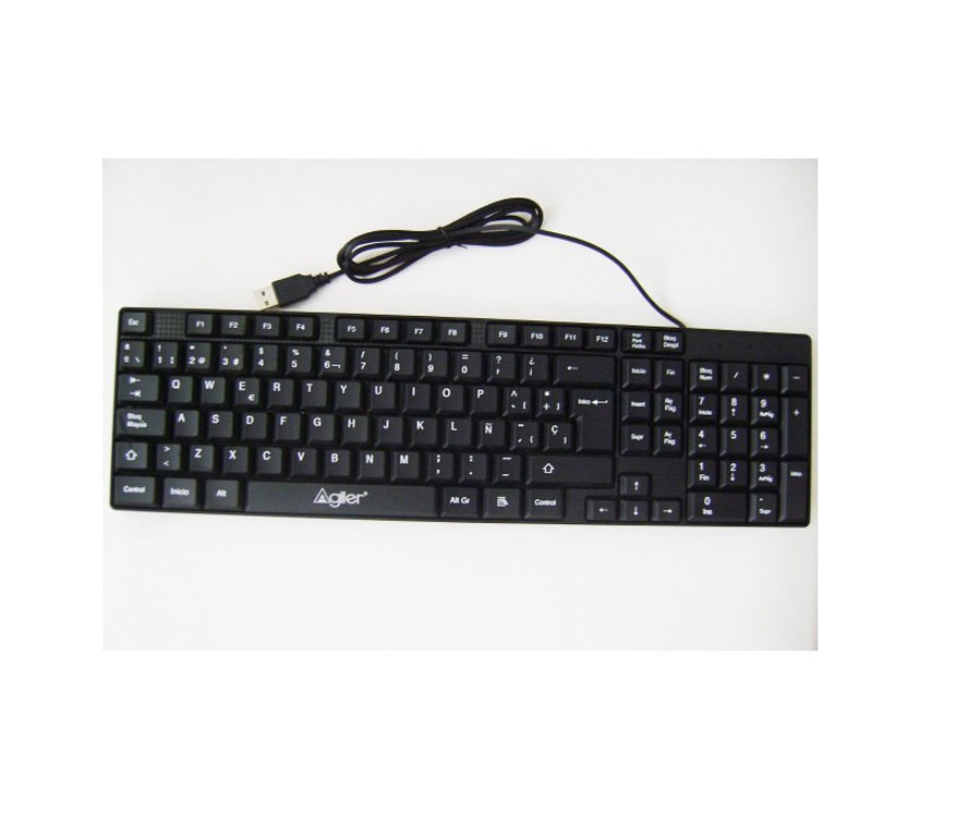 Teclado Agiler USB ingles, black, (agi-9832)