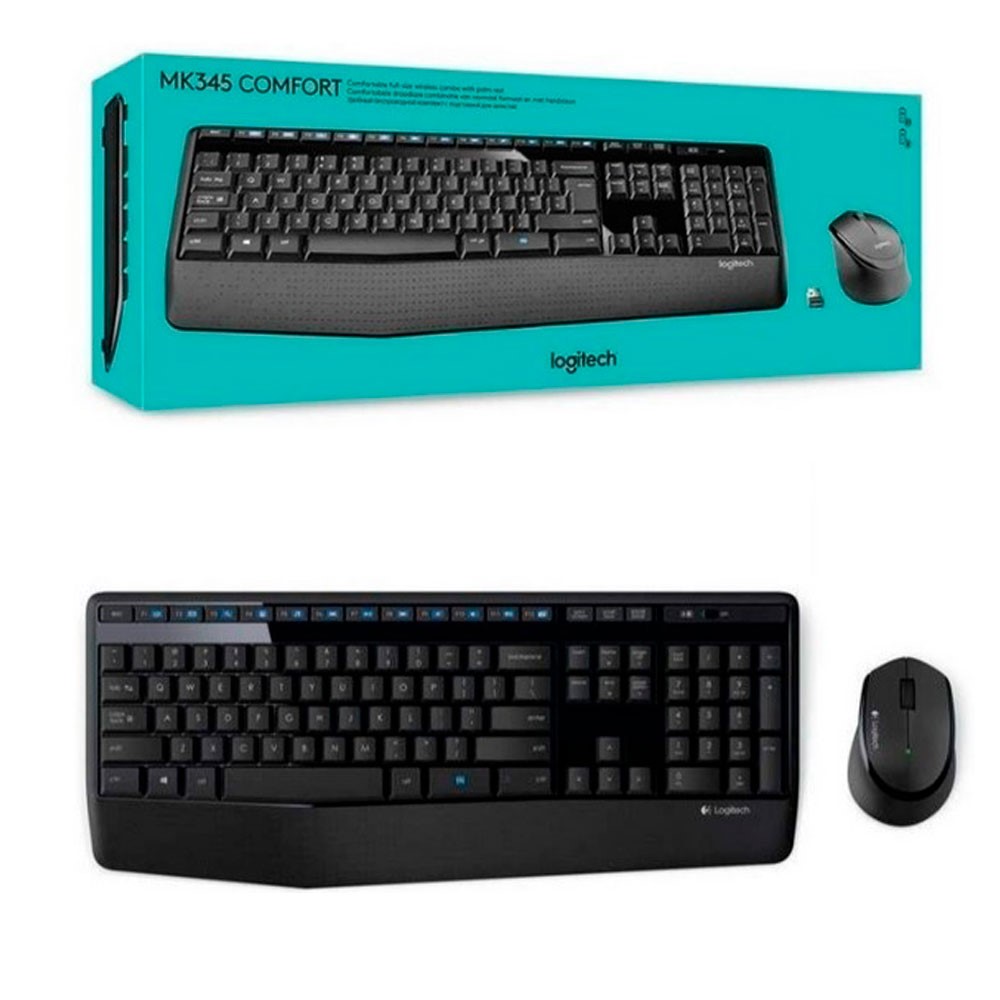Teclado mouse Logitech MK345 USB wireless receiver 2.4GHZ wireless, español, 10M range