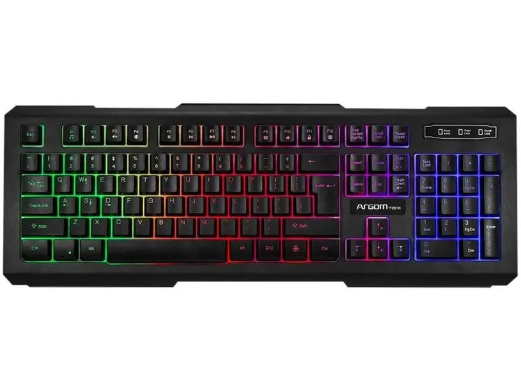 Teclado Argom, gaming combat, backlight, USB ingles color negro