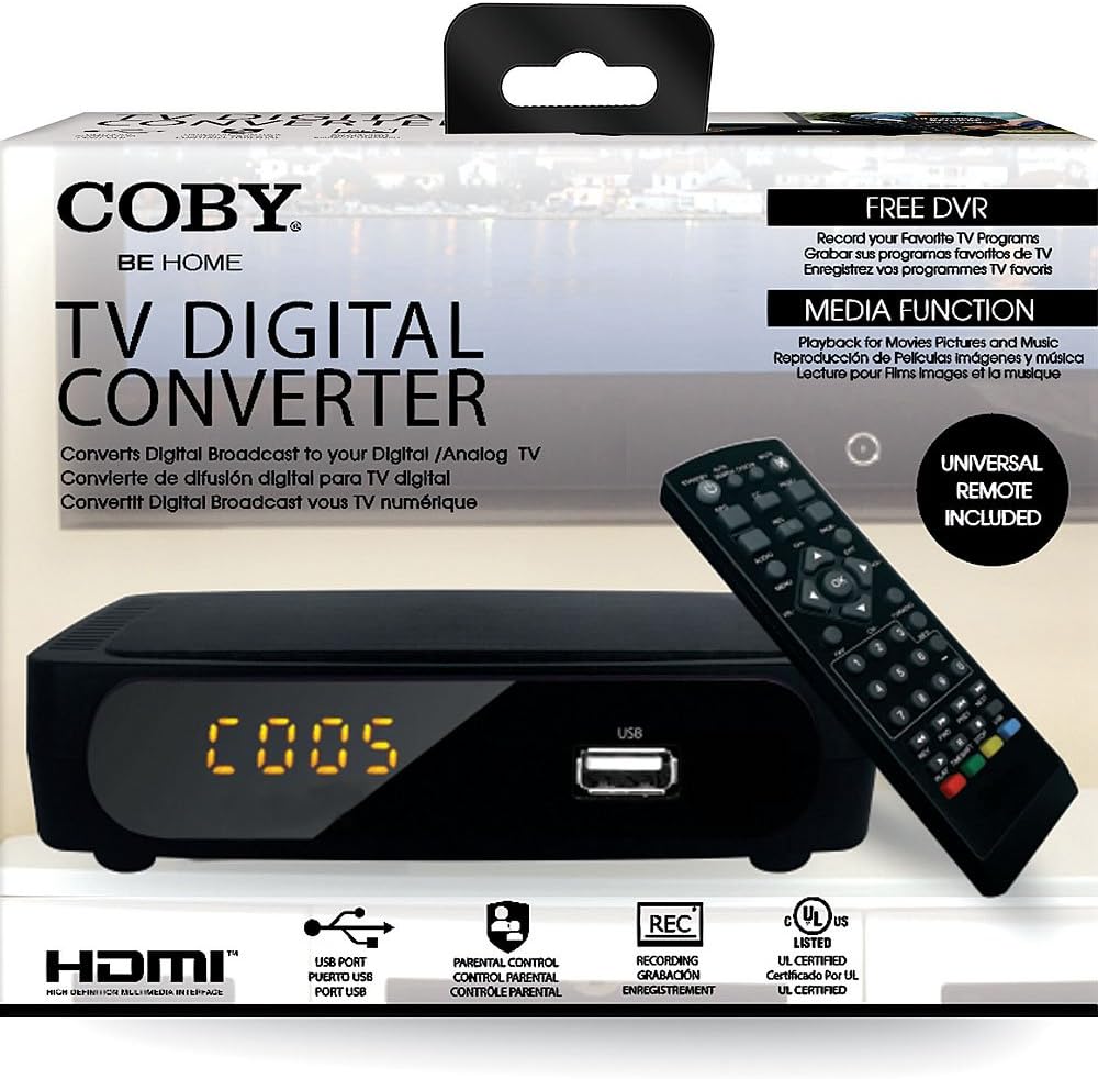 Corvertidor de TV digital con control remoto, full HD 1080P