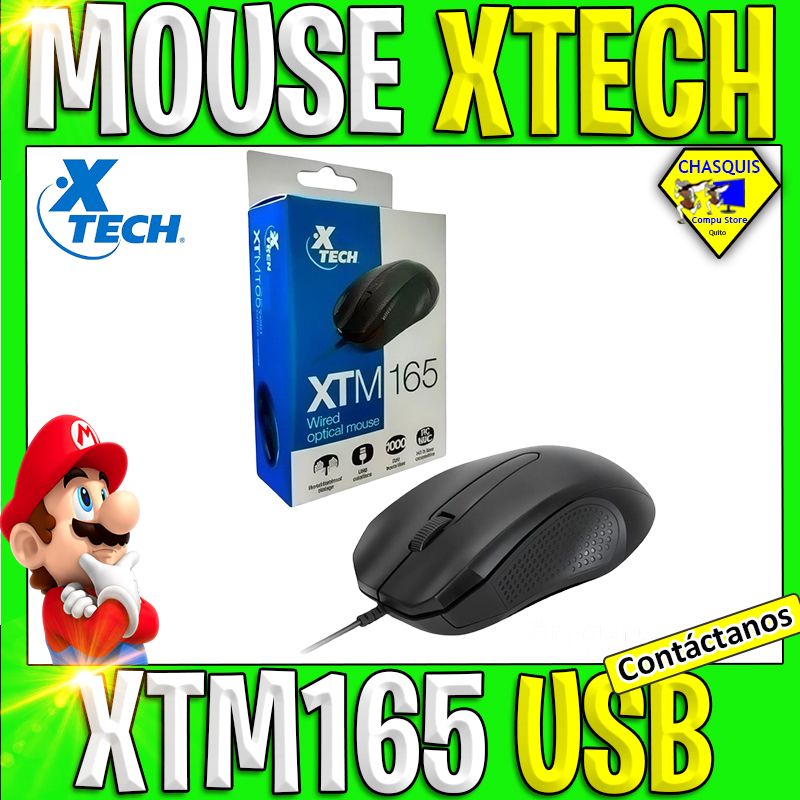 Mouse Xtech optical scroll USB negro (XTM-165)