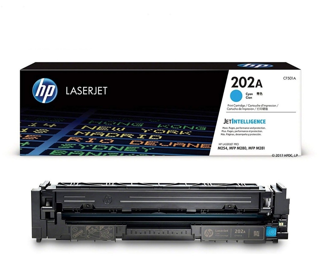 Tóner HP 202A CF501A cyan 1,300 páginas