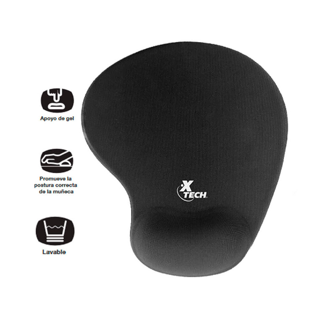 Mouse pad Xtech, gel, negro (xta-526)