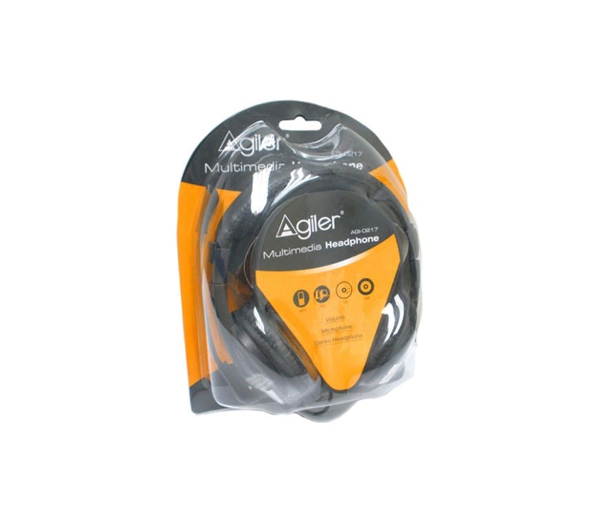 Audífono con microfono Agiler, negro (agi-0217)