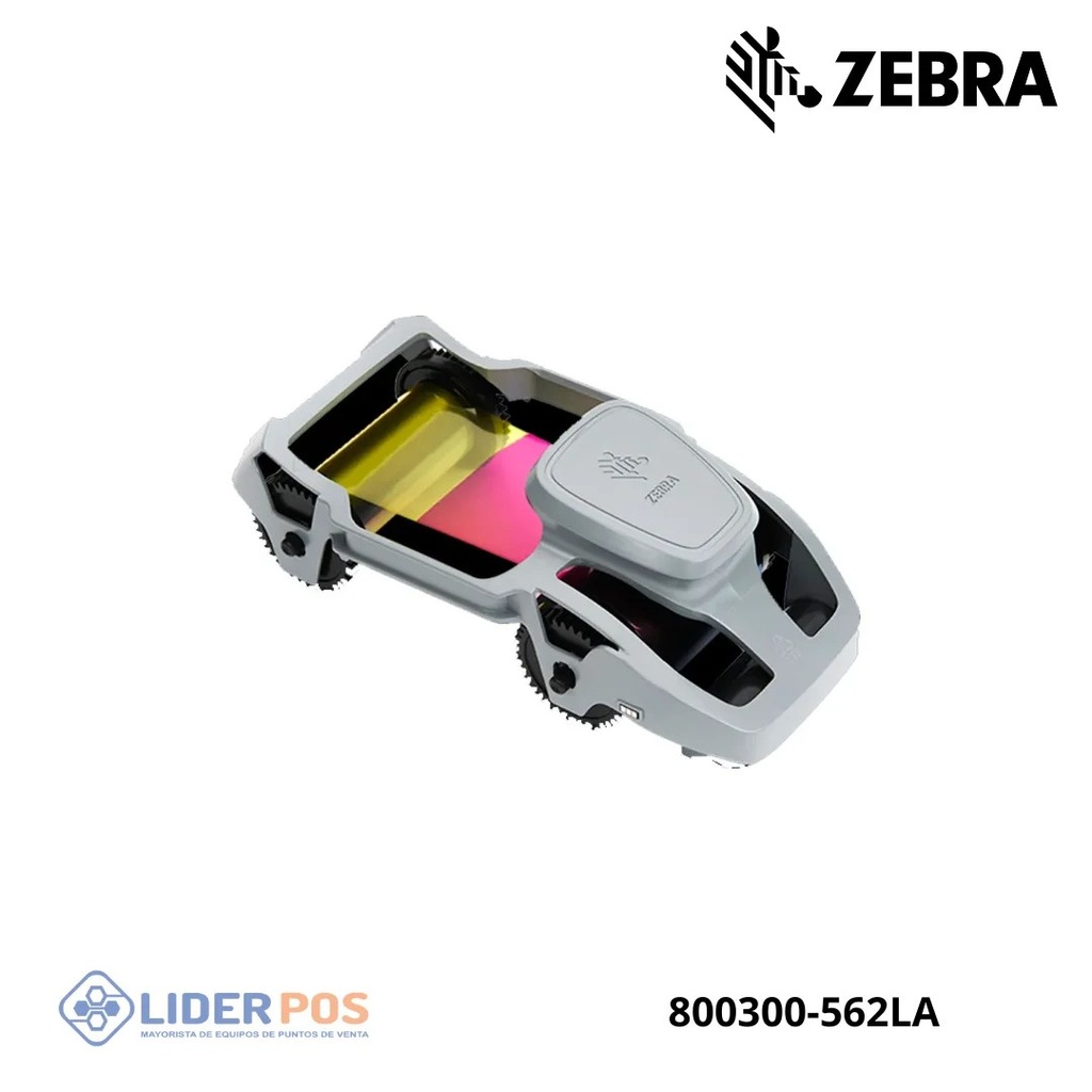 Cinta para impresora de tarjetas zebra ZC300, color ymcpko, rendimiento de 200 impresiones