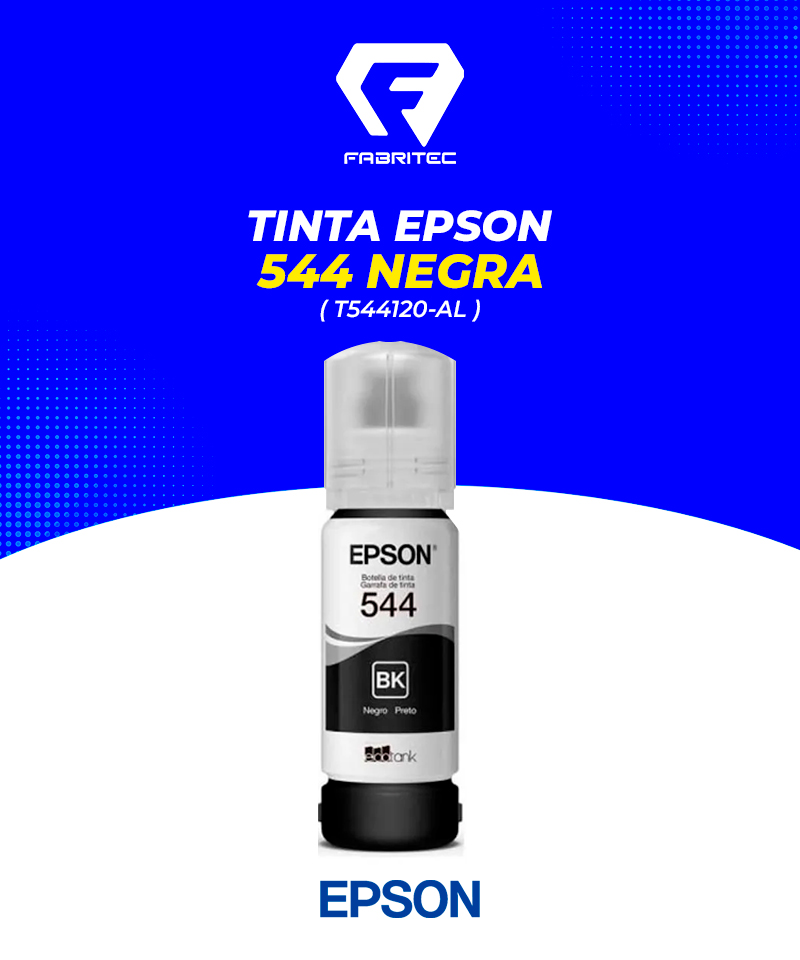 Botella de tinta Epson T544 negro para impresora L1250, L1110, L3110, L3150, L5190, L3210