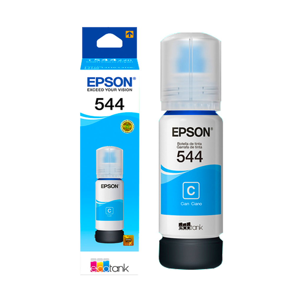 Botella de tinta Epson T544 cyan para impresora L1250, L1110, L3110, L3150, L5190, L3210
