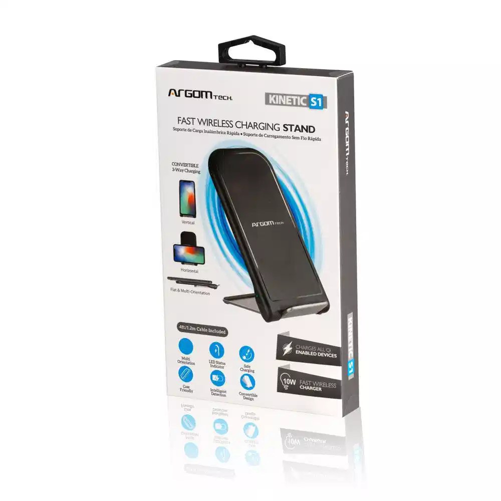 Cargador inalámbrico rapido Argom surface P1/USB 10W, arg-AC-0140BK