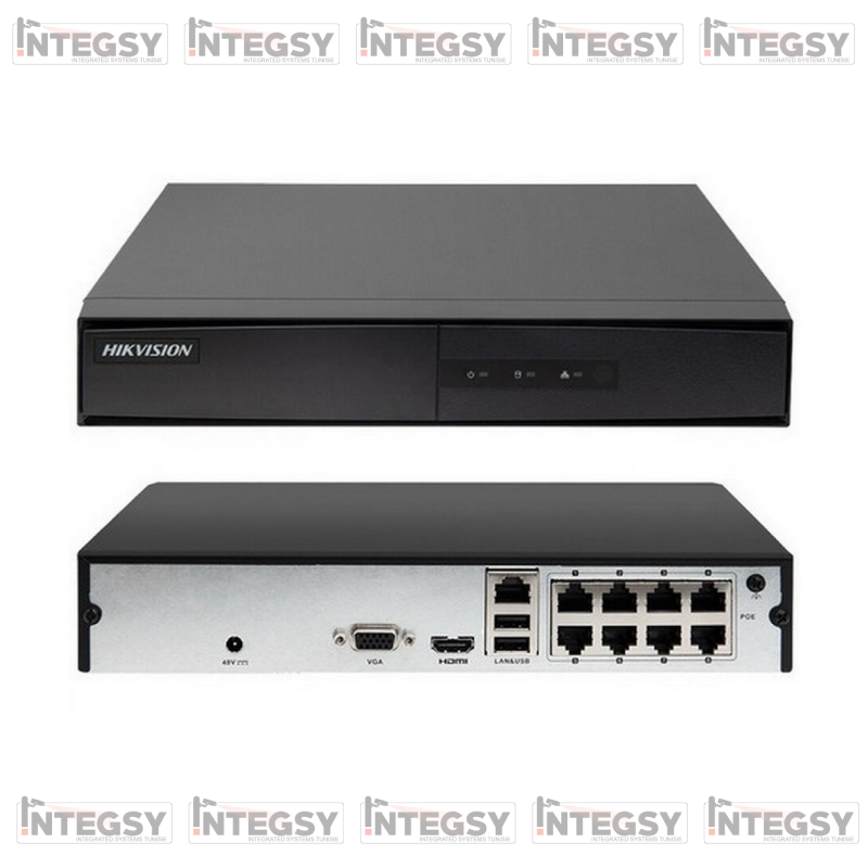 NVR Hikvision, 8 canales, HDMI/VGA output, 1-CH, resolution HDMI/VGA output at 1080P