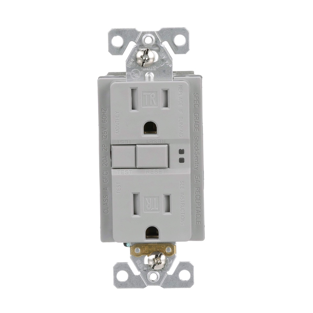 Toma corriente cooper, duplex de 15AMP negro , coneccion a tierra con bracket incluido mas