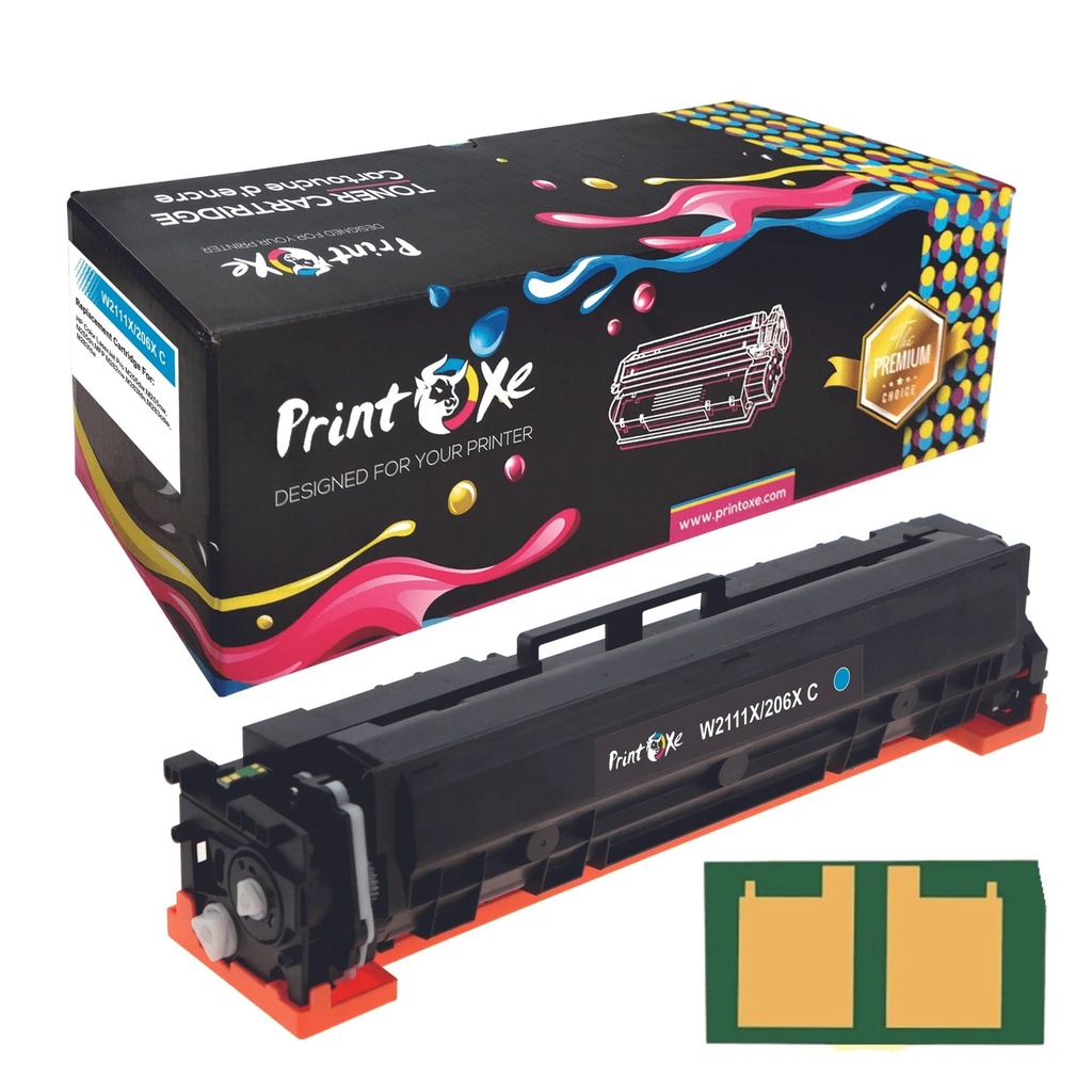 Tóner HP 206X W2111X cyan alto rendimiento 2,450 páginas