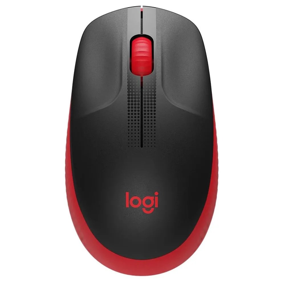 Mouse Logitech M190 inalámbrico optico, receptor usb, sensor 1000 dpi, rojo
