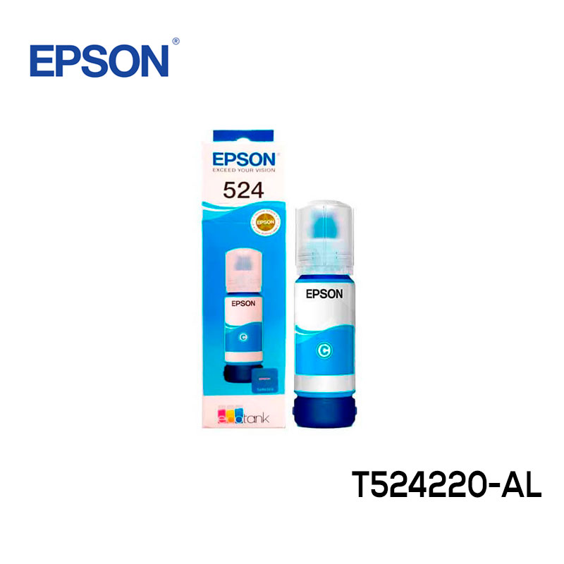 Botella de tinta Epson T524 cyan T524220 para impresoras L5150, L5160, L6490