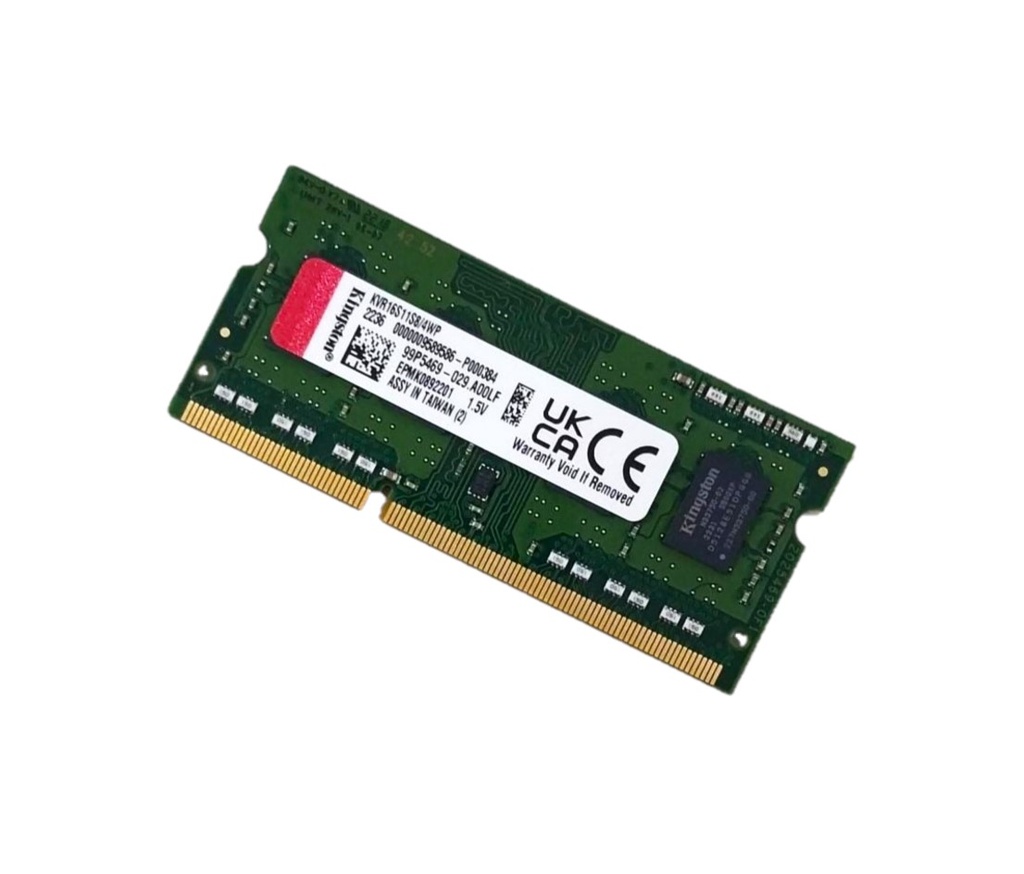 Memoria 4GB (1X4) Kingston, p/laptop, DDR3, 1600MHZ, PC3-12800, no-ecc, CL11, sodimm