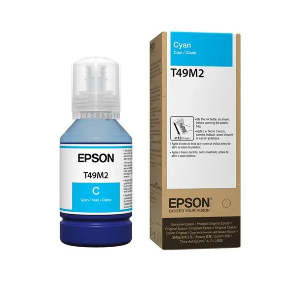 Botella de tinta Epson T49M cyan 140ML T49M220 para impresoras F170, F571, F570