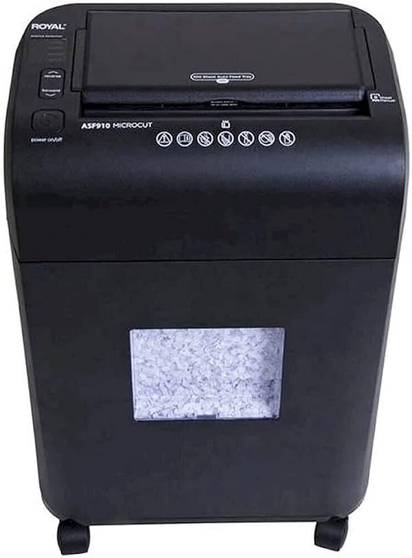 Trituradora de papel royal ASF910, 10/100 hojas, micro corte, alimentación automática